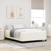 Struttura del letto con materasso Crema 160 x 200 cm Tessuto