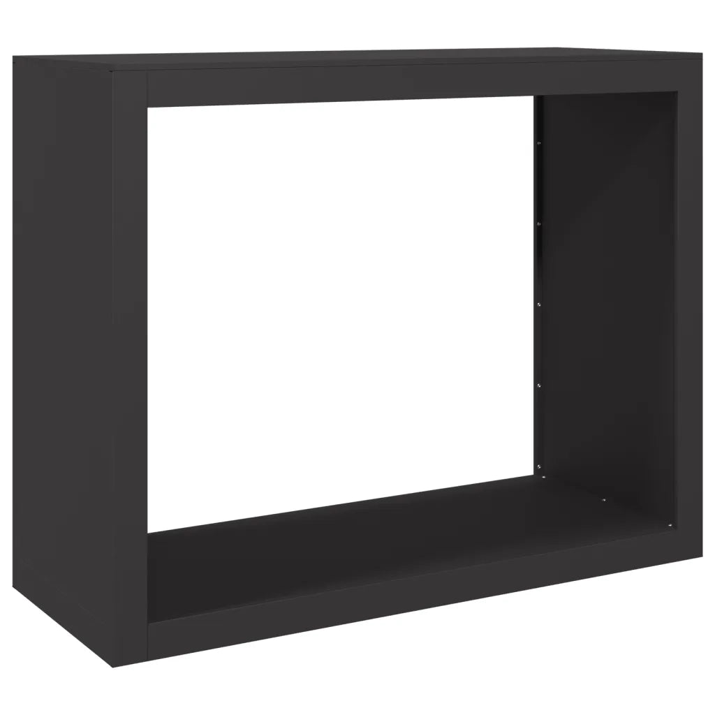 Rastrelliera per Legna da Ardere Nera 100x40x80 cm in Acciaio 850975