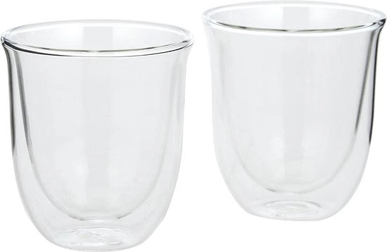 Set di bicchieri termici a doppia parete cappuccino - set da 2 - bicchieri cappuccino trasparenti