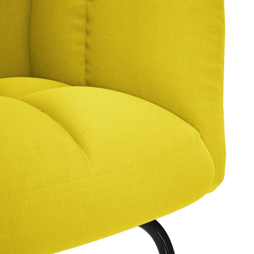Sedia a Dondolo Giallo Chiaro in Tessuto 4016798