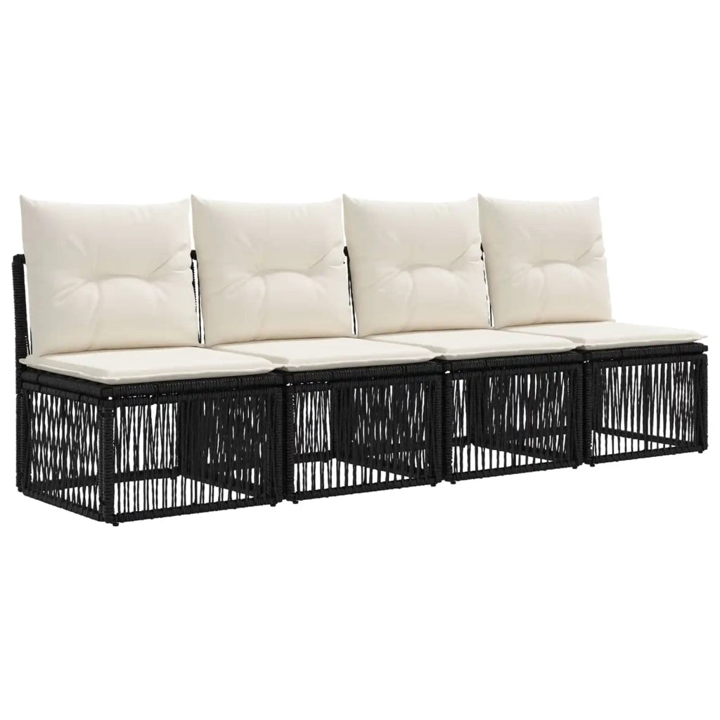 Set Divano da Giardino 10 pz Nero polyrattan 3434950