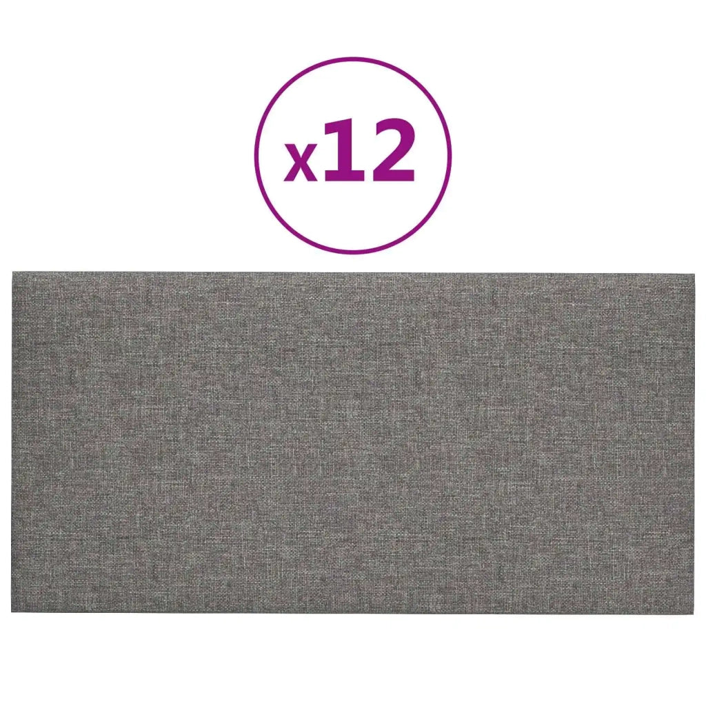 Testiera | Testata da Parete 12 pcs Grigio chiaro 60 x 30 cm Tessuto