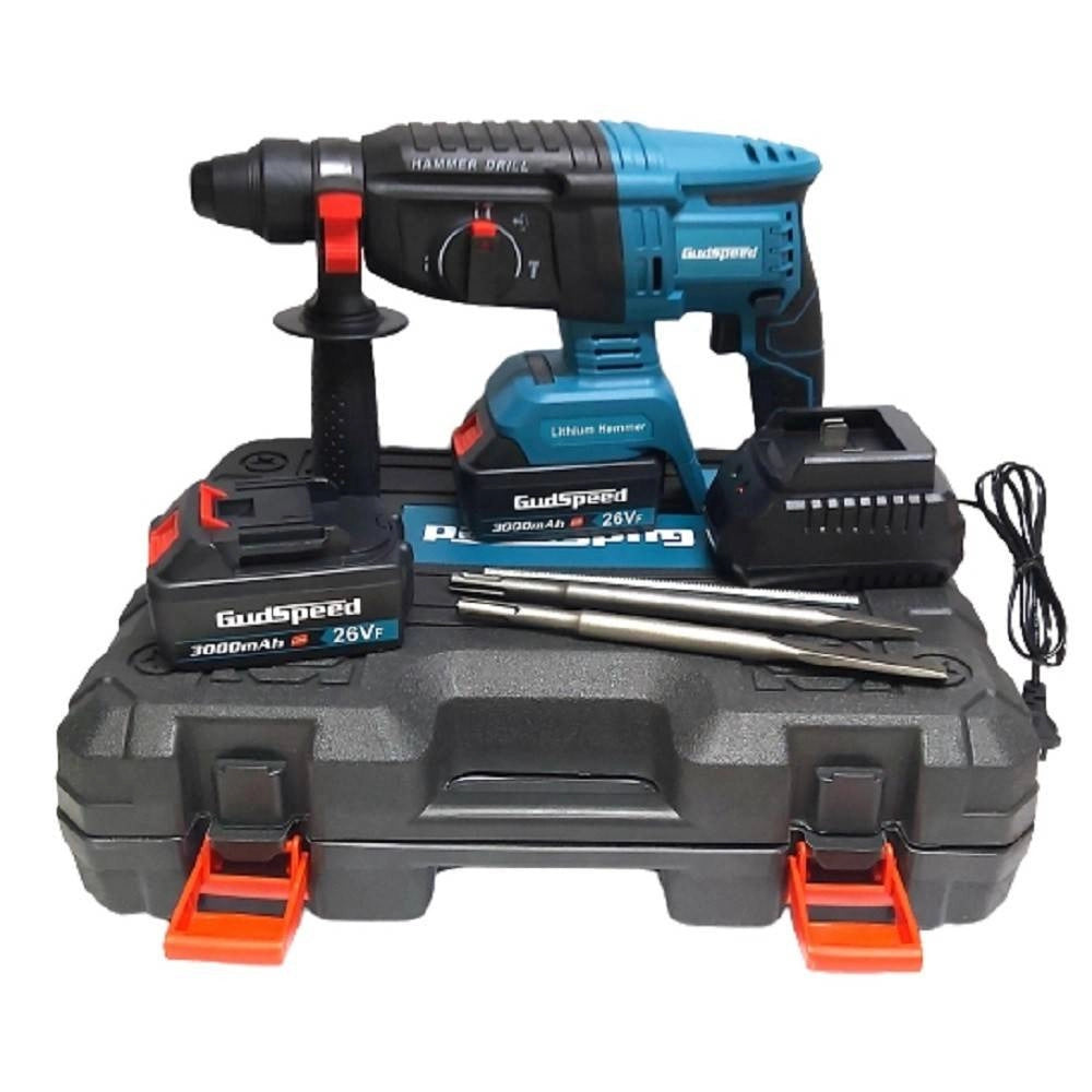 Trade Shop - Tassellatore A Batteria 2 Batterie Martello Demolitore Percussione Trapano Sds -