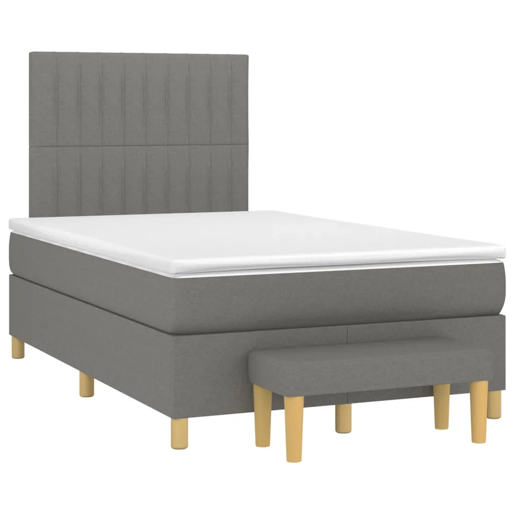Giroletto a Molle con Materasso Grigio Scuro 120x200 cm Tessuto 3137302