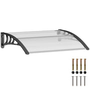Pensilina da Giardino ¨C Minimal ¨C Alluminio e PC, 75x100x23, Trasparente e Nero