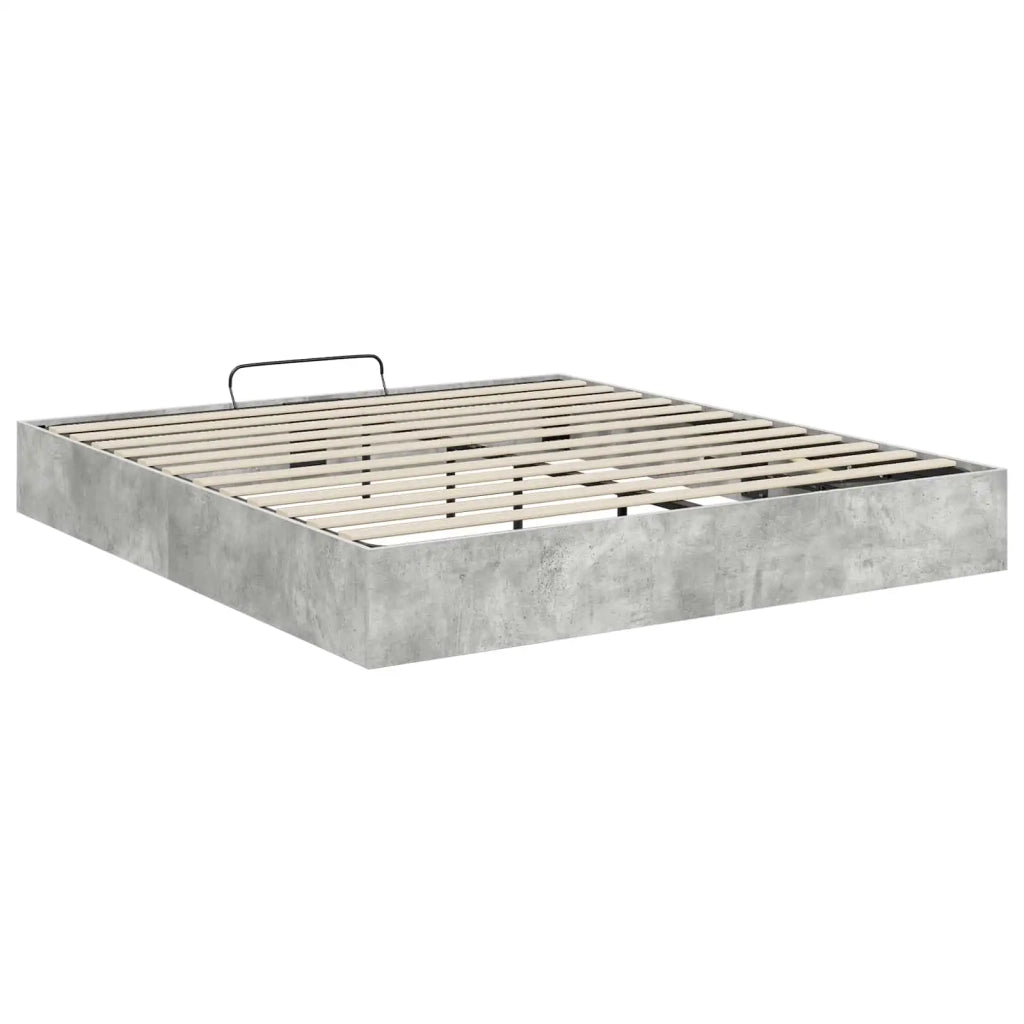 Letto matrimoniale | Letto per adulti | Letto ottomano Grigio Cemento 160 x 200 cm Legno ingegnerizzato