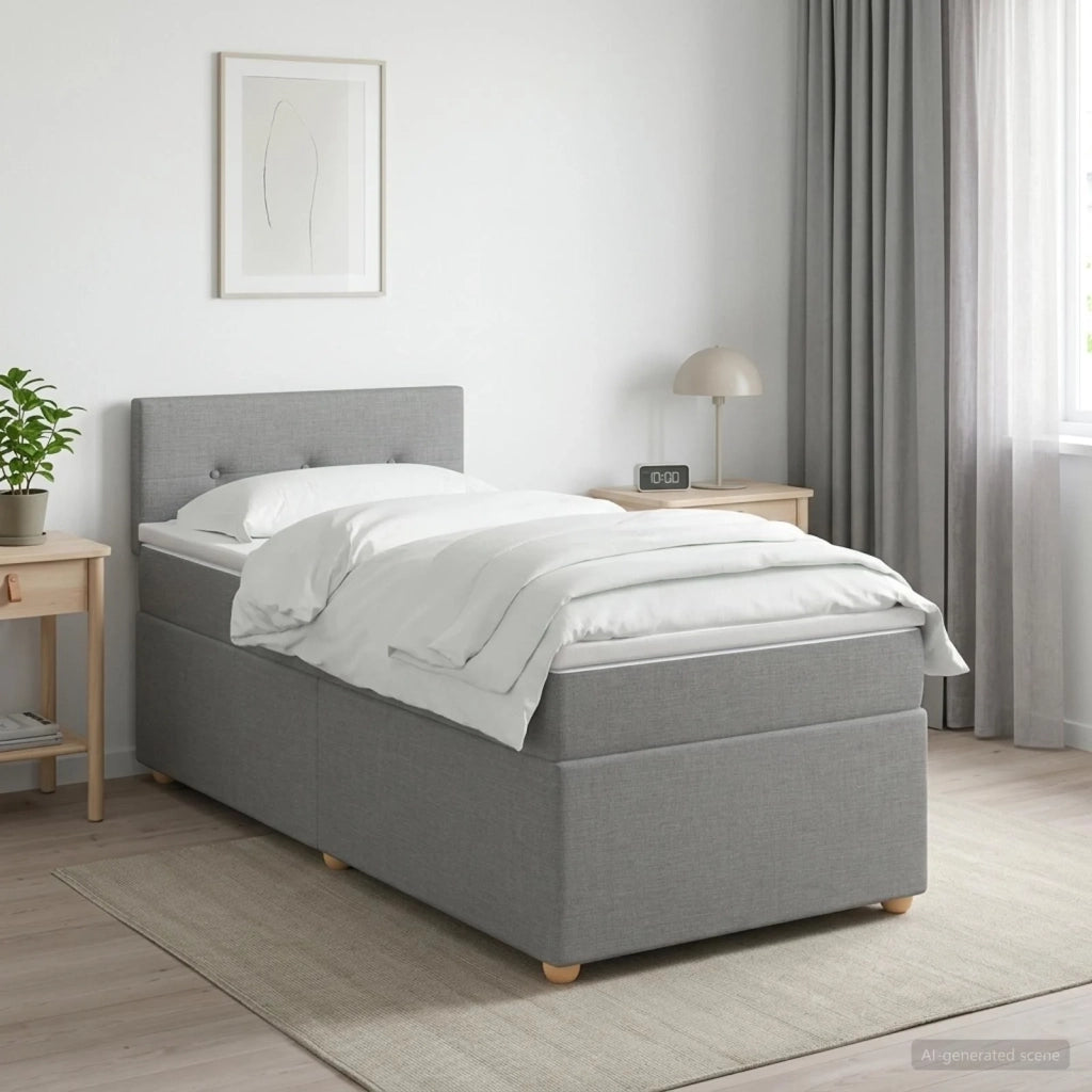 Letto box spring con materasso Grigio Chiaro 90 x 190 cm 3450846