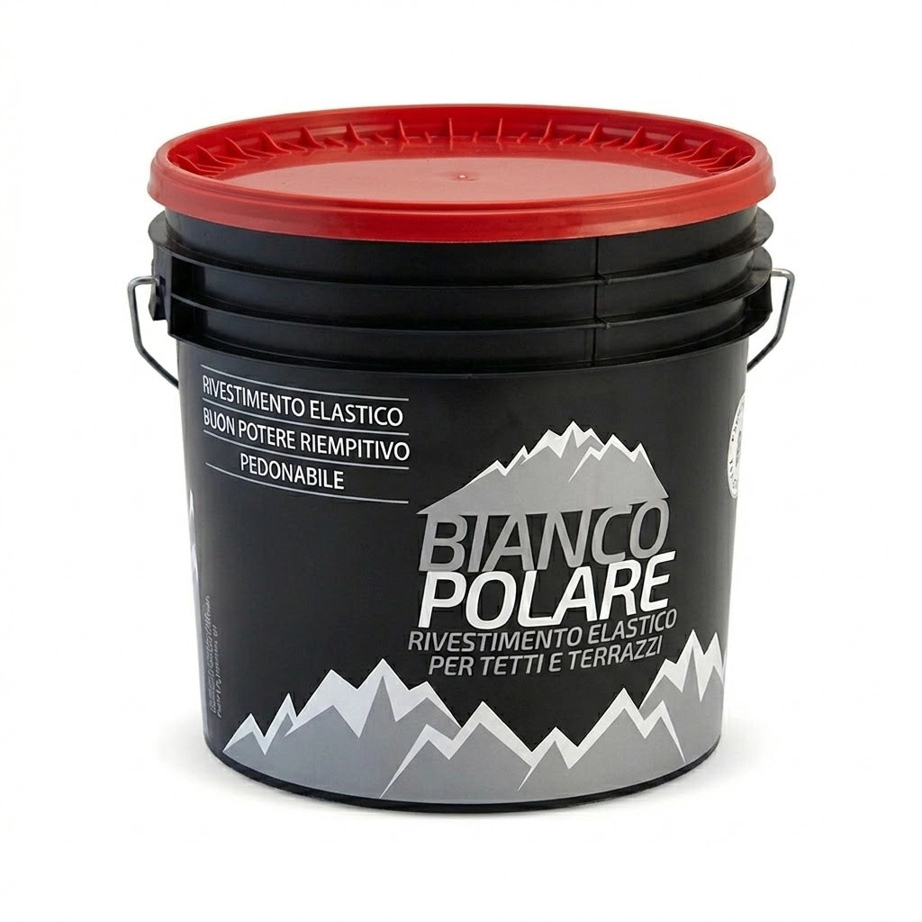 VERNICE ACRILICA PER TETTI kg. 5  - colore rosso  - BIANCO POLARE