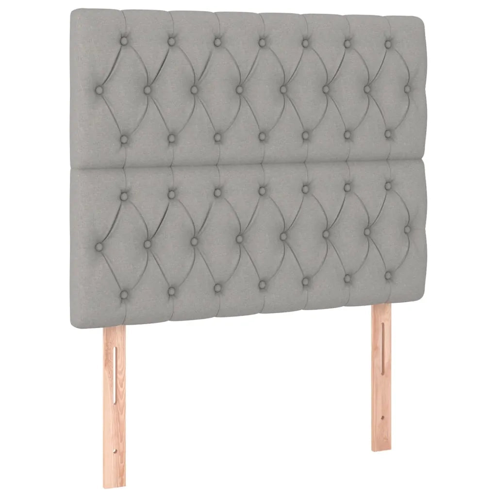 Testiera | Testata Grigio Chiaro 100x7x118/128 cm Tessuto
