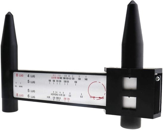 Misuratore di PCD portatile - Misurazioni rapide - Misura le dimensioni dei bulloni - Misuratore leggero e portatile - Dimensioni 17,5x11,7x1,6 cm - Misuratore di diametri