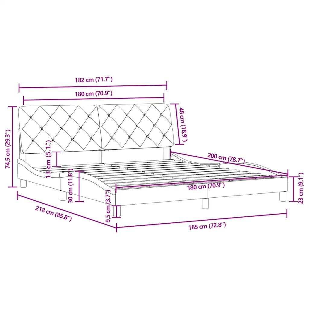 Giroletto senza Materasso Blu 180x200 cm in Velluto 3207939