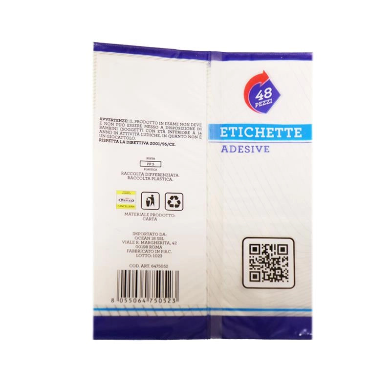 ETICHETTE ADESIVE 43 PZ VARI FORMATI IDEALE PER ETICHETTARE