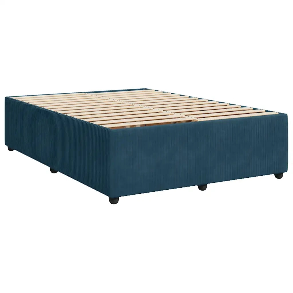 Giroletto a Molle con Materasso Blu 160x200 cm in Velluto 3287798