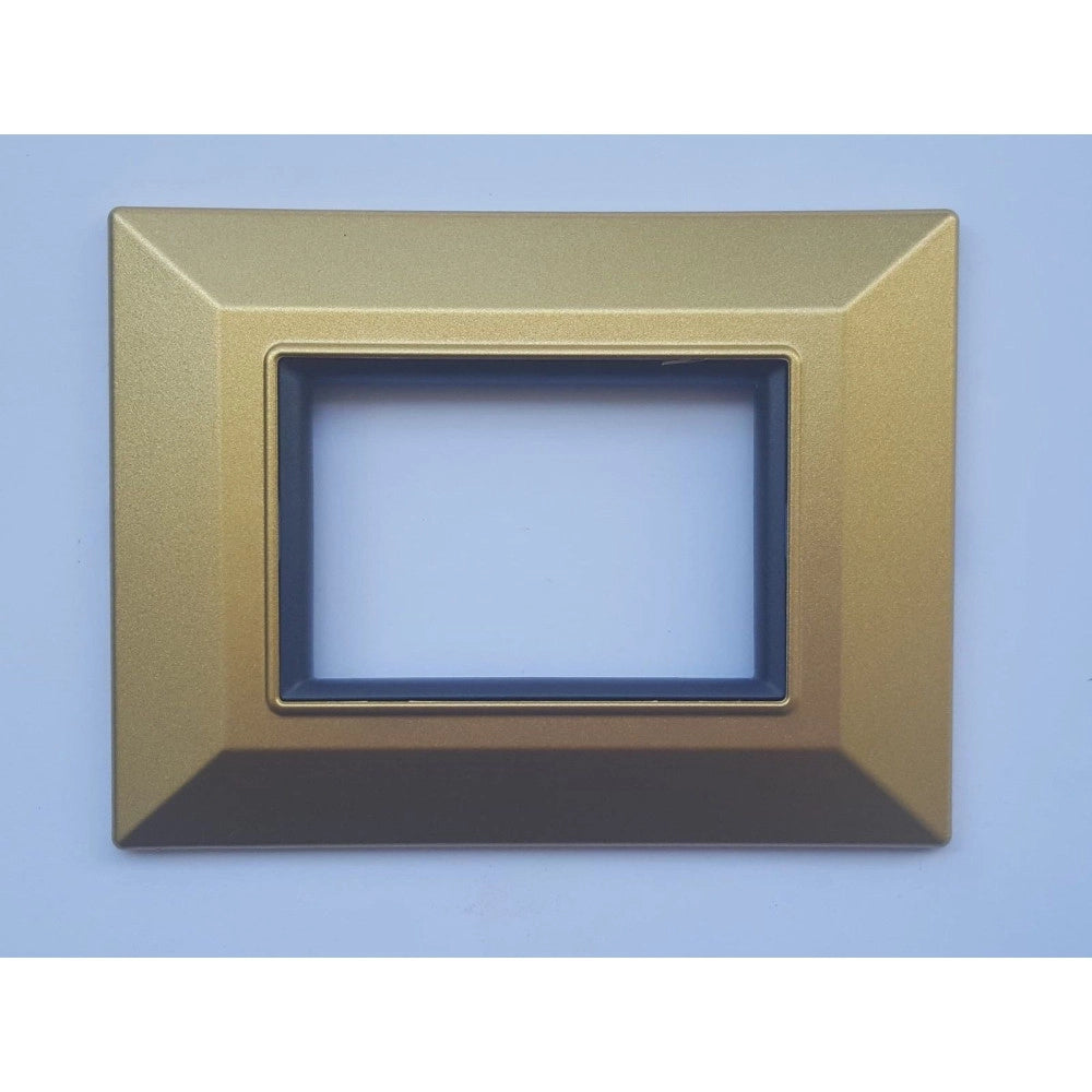 Trade Shop - Placca Placchetta Placchette Compatibili Per Serie Axolute Bticino Colorate Sq - Oro Satinato -3 Fori     -