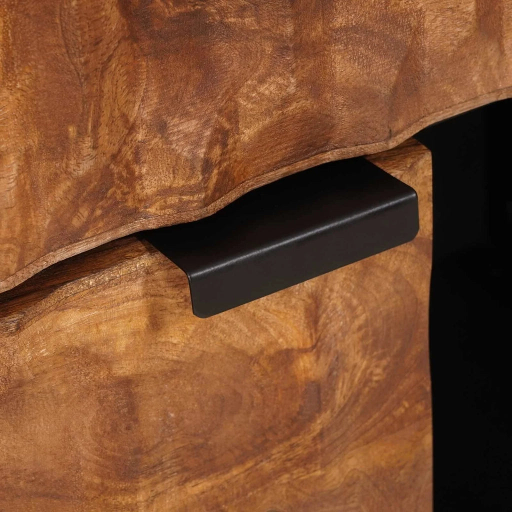 Credenza | Madia | Buffet da pranzo | Armadio da pranzo con porta Finitura Marrone Acacia 80 x 33 x 75 cm
