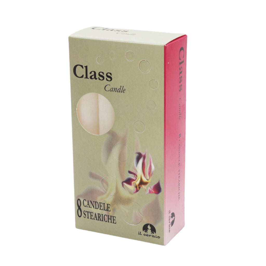CANDELE STEARICHE IN ASTUCCIO DA 8 PEZZI