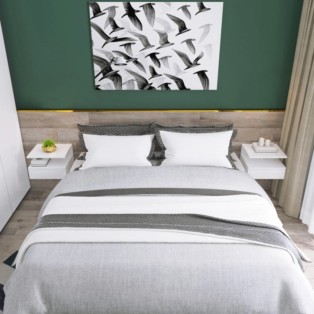 Tavolini da notte a muro ¨C zephmum ¨C bianco