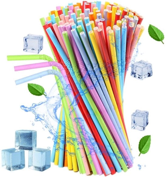 Papierelle di canna 100 pezzi - Flessibili - Colorate - Disposabili - Flessibili - Garanzia di qualità - Rietti per bicchiere