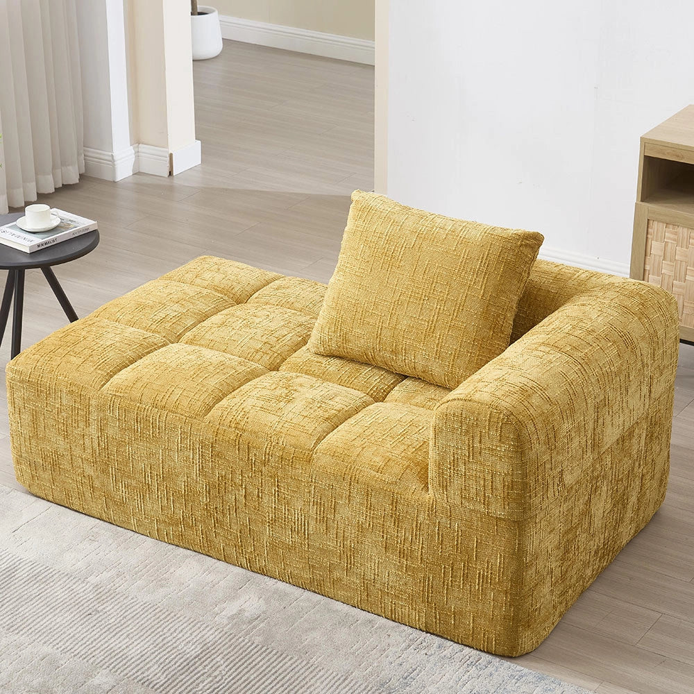Chaise longue - Xylo - pronto uso con tasche laterali giallo