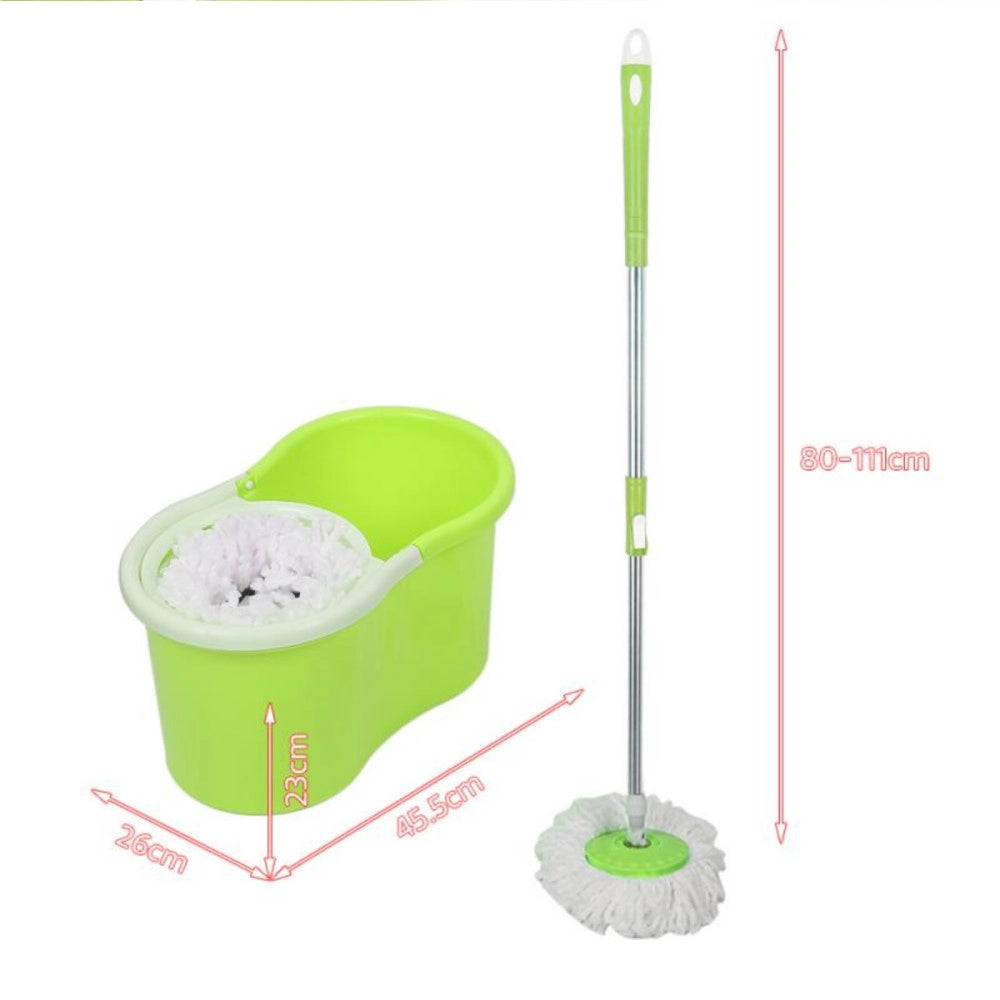 Trade Shop - Secchio Rotante Mocio Roto Mop Cestello In Metallo Microfibra Lava Pavimenti -