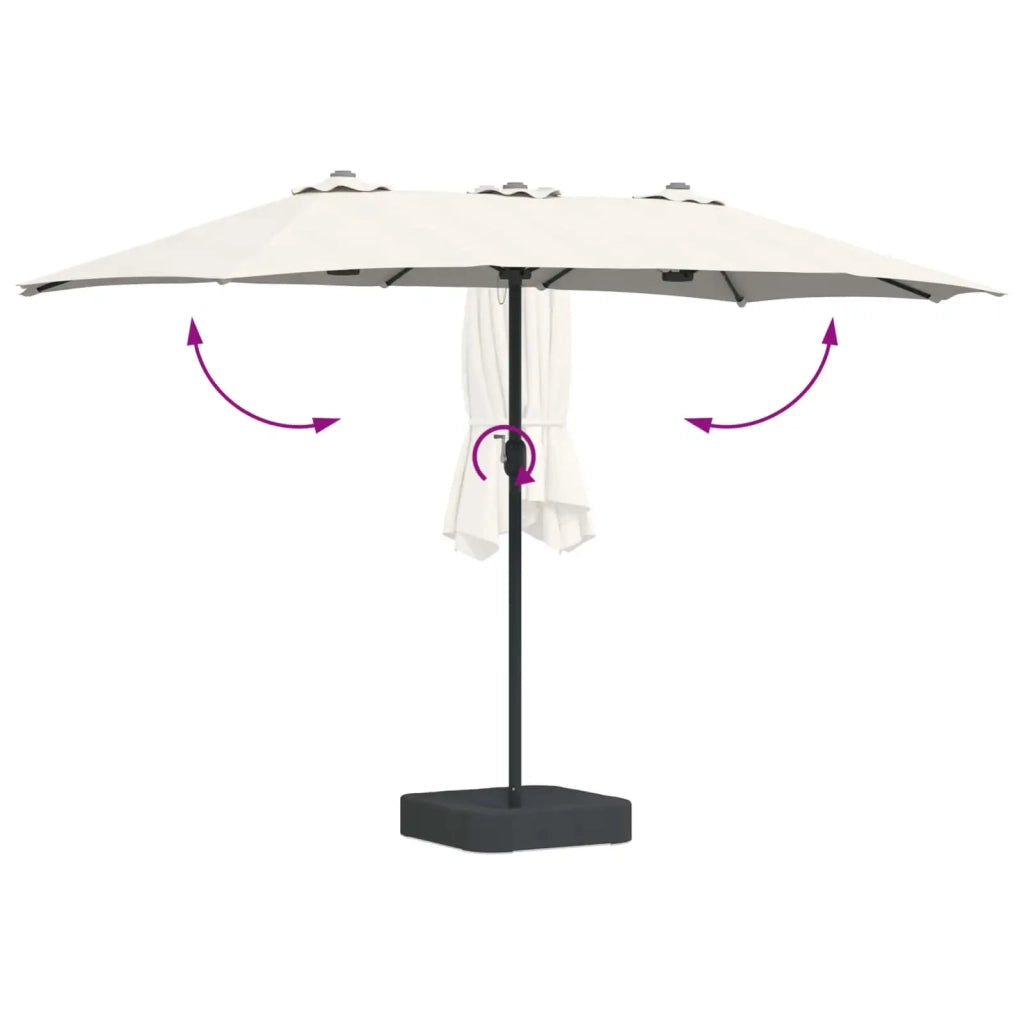 Ombrello da giardino-Ombrellone da spiaggia Sabbiato e Antracite 385 x 209 x 244 cm