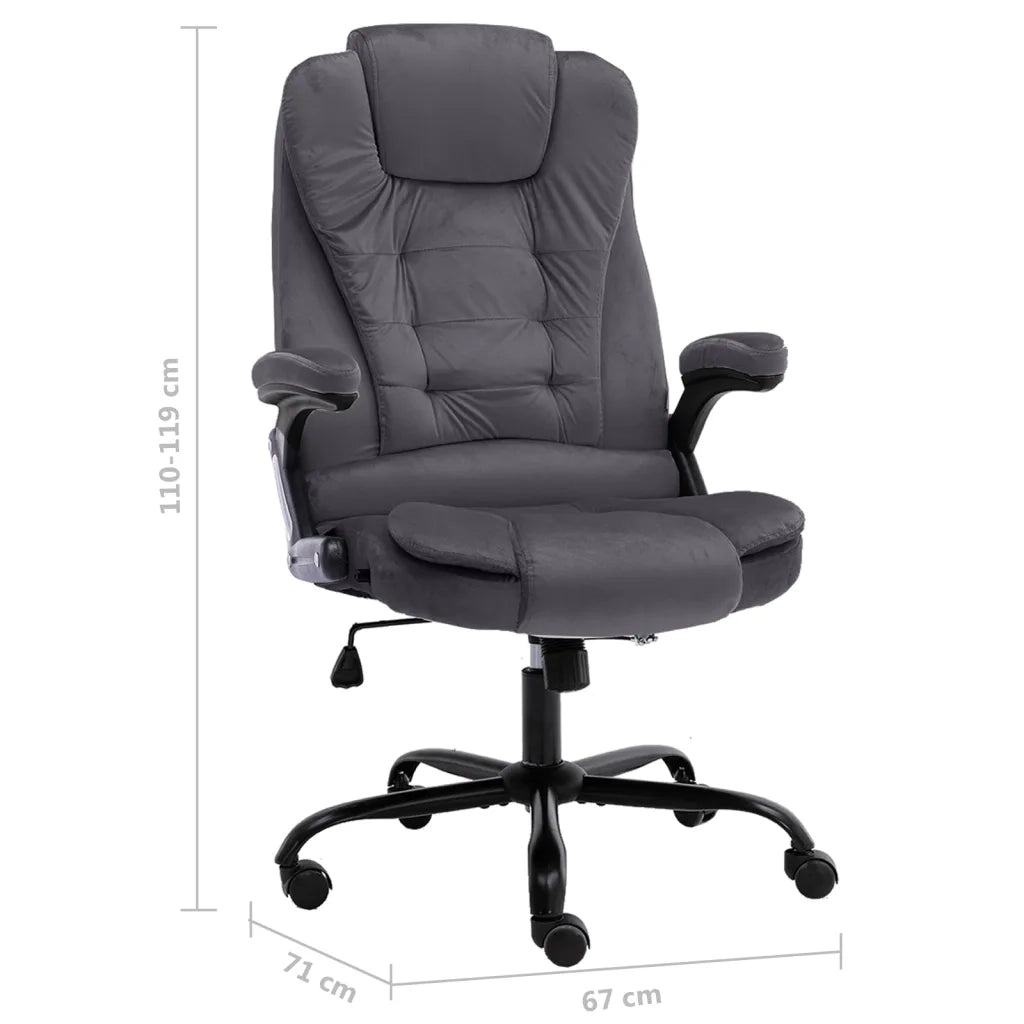 Sedia da Ufficio | Sedia da Gaming Grigio Scuro in Velluto