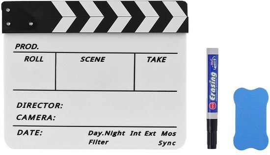 Filmoclappatrice professionale con marker e gomma