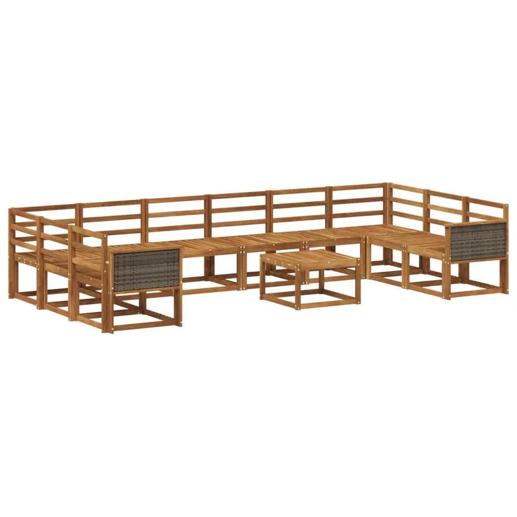 Set di divani da esterno 11 pcs Naturale