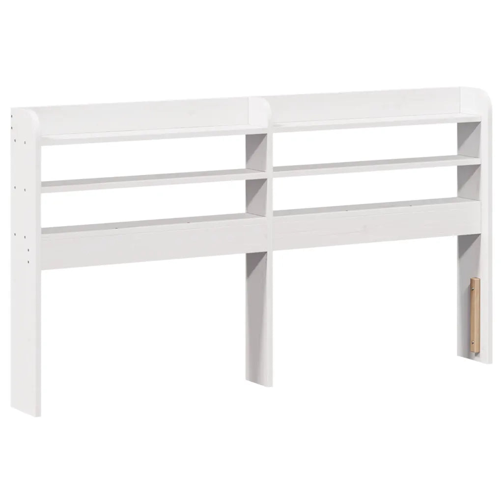 Letto matrimoniale | Letto per adulti | Giroletto con Testiera Bianco 135x190 cm Legno Massello di Pino