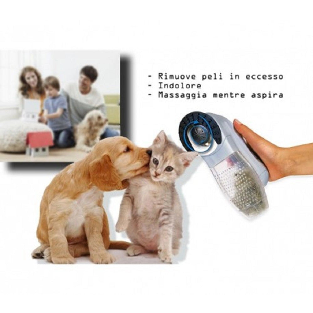 Trade Shop - Tosatrice 2in1 Rimuove Peli In Eccesso Massaggia Per Cane Gatto Shed Indolore -