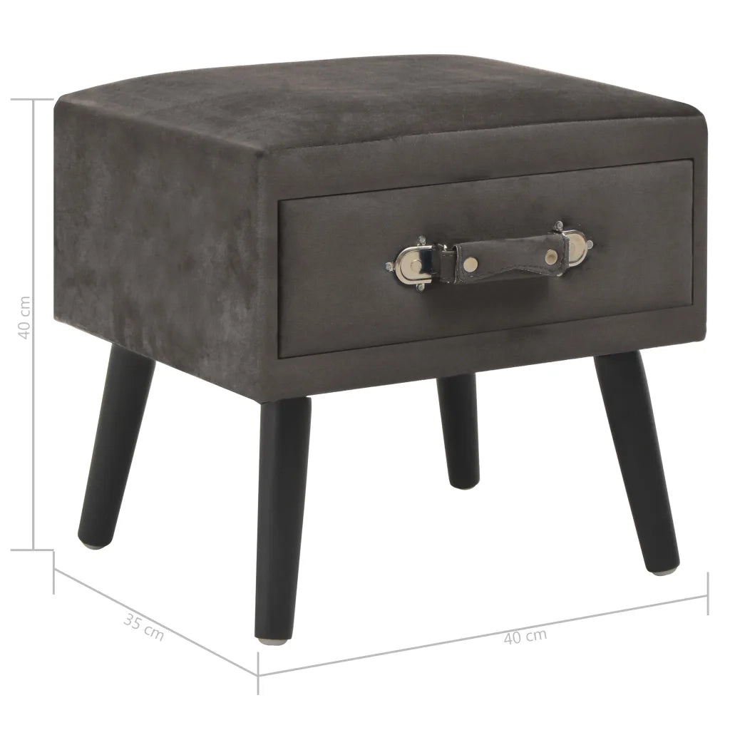 Comodini Grigi 2 pz 40x35x40 cm in Velluto 276386