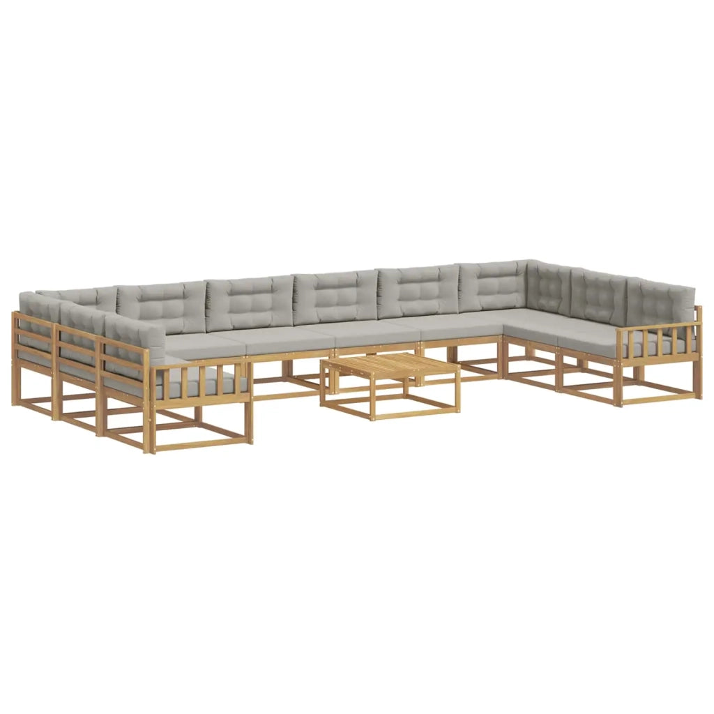 Set di divani da esterno 11 pcs Bianco e Grigio Chiaro 3387135