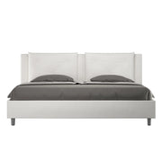 BS COM Letto con rete imbottito 180x210 similpelle bianco