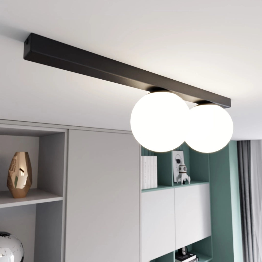 Plafoniera Emibig FIT 2, 2xE14 nero/bianco 60cm metallo