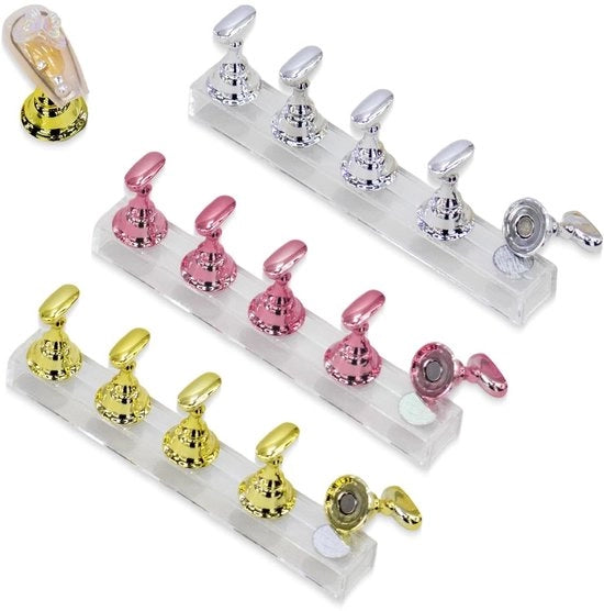 Set di Standard per Unghie Acril 3 pezzi - Display per Unghie Magnetico - Strumenti per Manicure - Esercizio dei Punti per Unghie - Adatto per Casa e Salone
