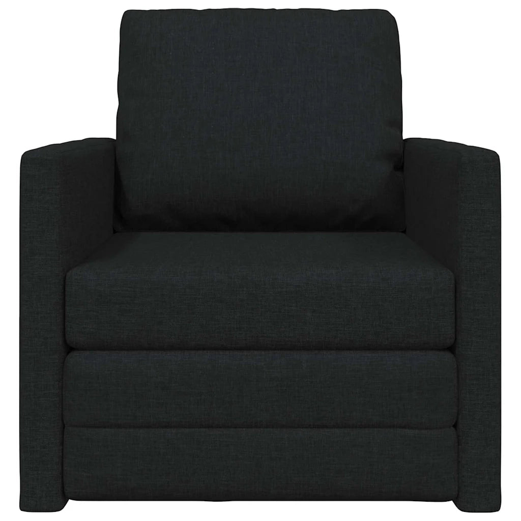 Divano letto | Sof¨¤ letto | Letto singolo Nero 74 x 77 x 81 cm Tessuto