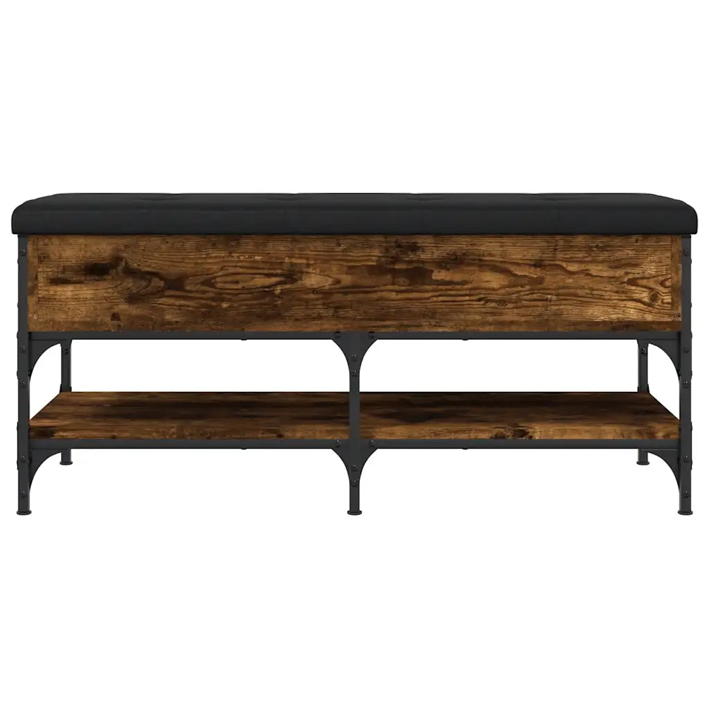 Panca Porta Scarpe-Sgabello-Panca Scarpiera Rovere Fumo 102x42x45 cm Legno Multistrato