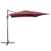 Ombrellone da giardino bordeaux baldacchino palo in acciaio Nero 235 cm a sbalzo resistente agli agenti atmosferici con meccanismo a manovella