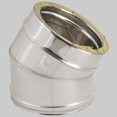 CURVA A 45  ° DOPPIA PARETE  Int.  EE ? 180  Est.  EE ? 230     MADE IN ITALY