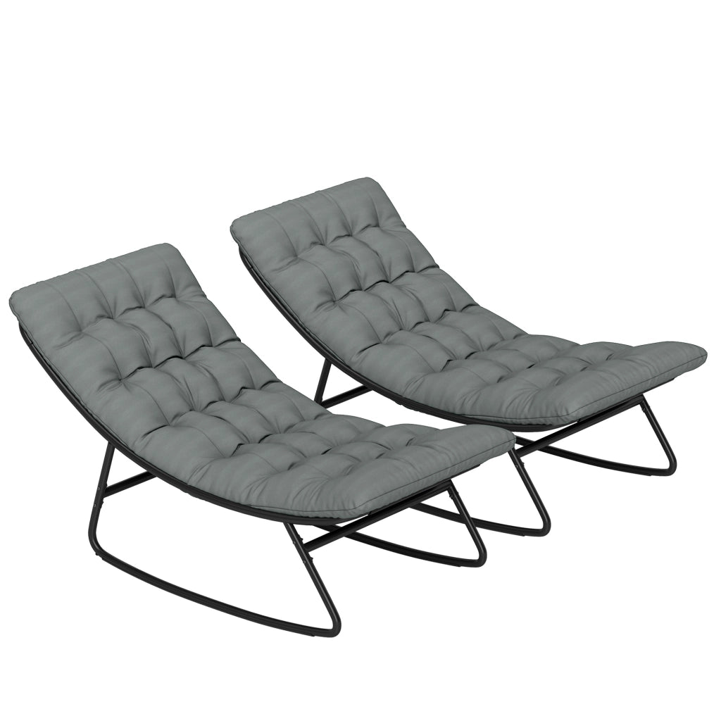 Poltrona dondolo esterno con cuscini ¨C Minimal ¨C grigio
