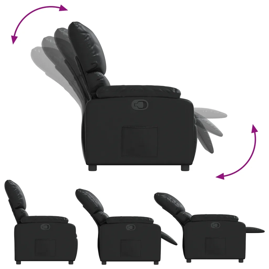 Poltrona Reclinabile Nera in Similpelle 373434