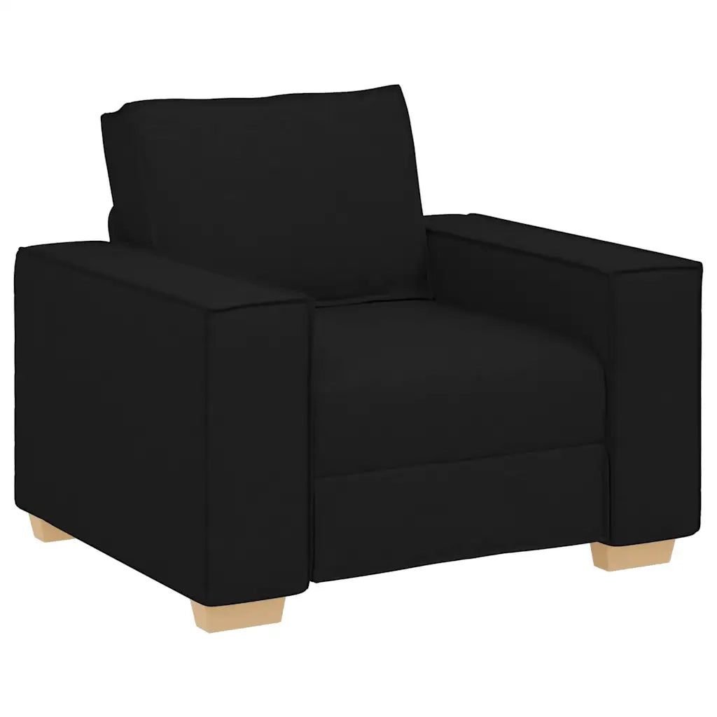 Divano 3 pcs Nero 220 x 80 x 84 cm Tessuto misto lino 3324611