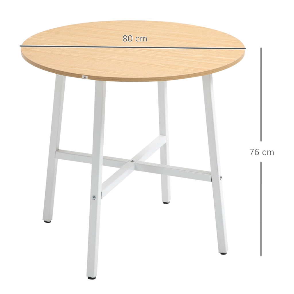 Tavolo da pranzo rotondo Ø80 cm in compensato impiallacciato