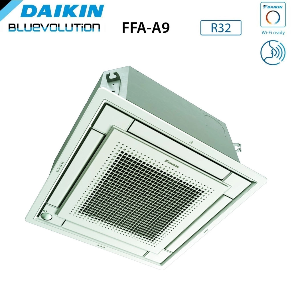 Climatizzatore Condizionatore Daikin Bluevolution Inverter Trial Split a Cassetta FFA-A 9+9+9 con 3MXM52N R-32 Wi-Fi Optional Con Griglia Bianca Inclusa 9000+9000+9000 - Garanzia Italiana