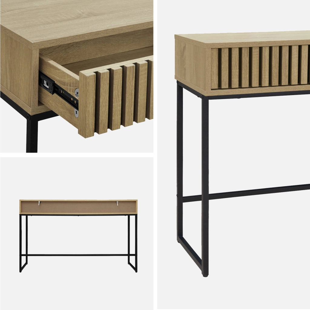 Consolle contemporanea con 2 cassetti, 120cm, marrone naturale