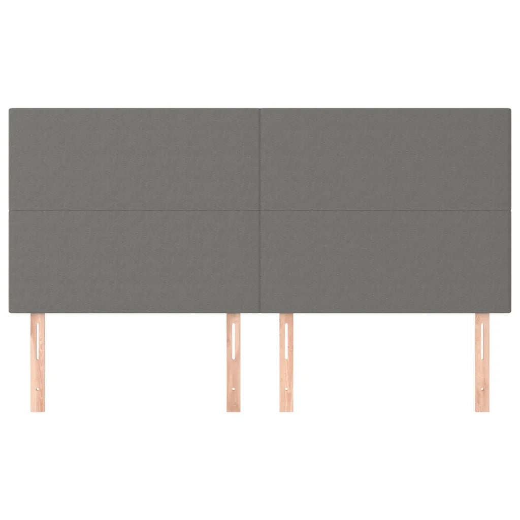 Testiera | Testata Grigio Scuro 180x5x118/128 cm Tessuto