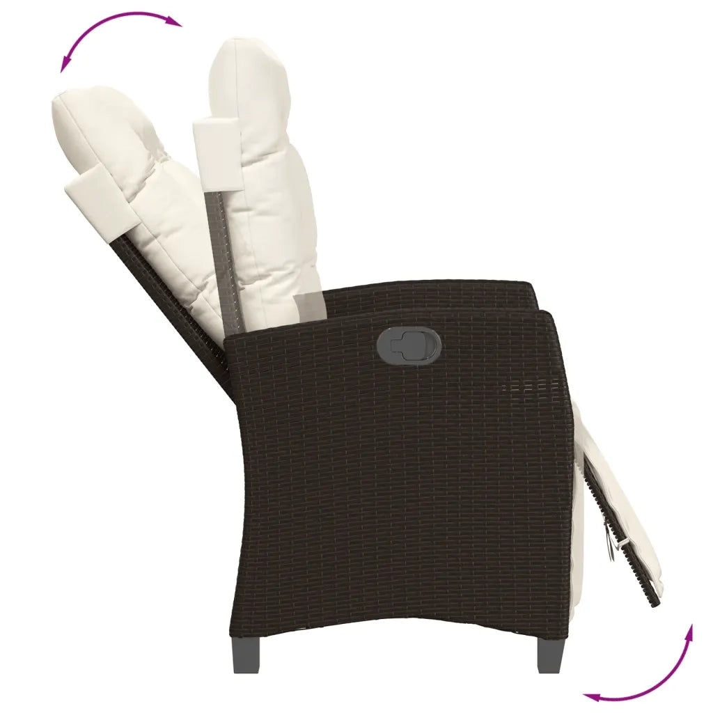 Set Bistrò 3 pz con Cuscini Marrone in Polyrattan 365250