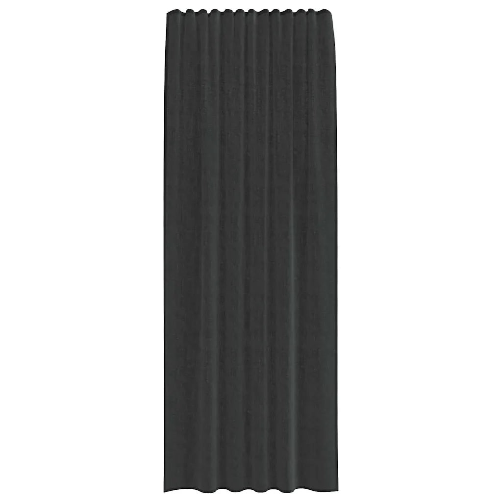 Tende in Voile con Tasche per Aste 2 pz Nero 4102170