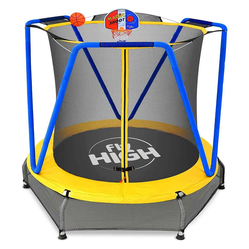 Jumpoo - Trampolino elastico per bambini da 170cm tappeto elastico completo di rete di sicurezza e morbido pad imbottito - Carico max 55kg