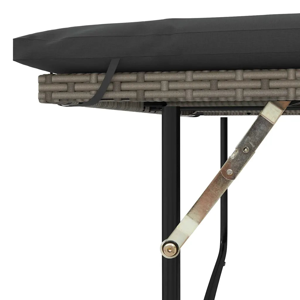 Divano Giardino con Cuscini 2 Posti Grigio in Polyrattan Acacia 365142